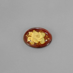 4.09캐럿 천연 옐로우 오렌지 호박, 투명한, 19.2×14.5 mm, 투명/반투명