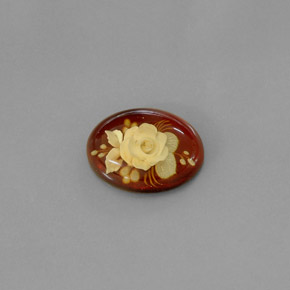 5.43캐럿 천연 옐로우 오렌지 호박, 투명한, 19.8×14.8 mm, 투명/반투명