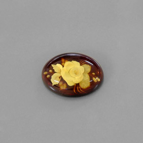 5.78캐럿 천연 옐로우 오렌지 호박, 투명한, 19.9×14.9 mm, 투명/반투명