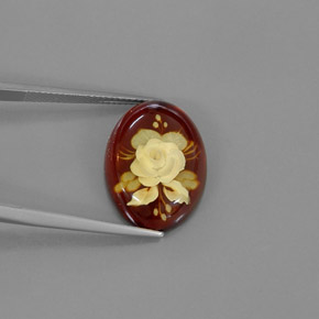 5.58캐럿 천연 옐로우 오렌지 호박, 투명한, 19.9×14.8 mm, 투명/반투명