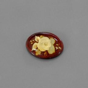5.58캐럿 천연 옐로우 오렌지 호박, 투명한, 19.9×14.8 mm, 투명/반투명