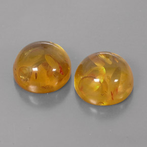 캐럿 천연 옐로우 오렌지 호박 보석, 투명한, 9.60 mm, 투명/반투명