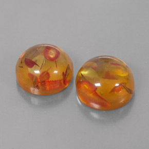 캐럿 천연 옐로우 오렌지 호박 보석, 투명한, 9.44 mm, 투명/반투명
