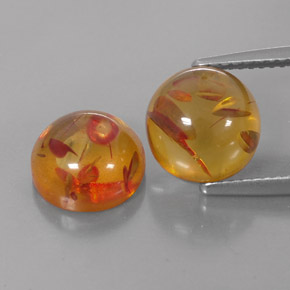 캐럿 천연 옐로우 오렌지 호박 보석, 투명한, 9.44 mm, 투명/반투명