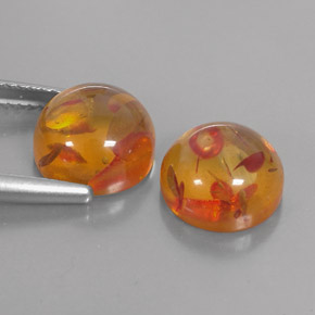캐럿 천연 옐로우 오렌지 호박 보석, 투명한, 9.44 mm, 투명/반투명