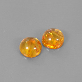캐럿 천연 옐로우 오렌지 호박 보석, 투명한, 9.60 mm, 투명/반투명