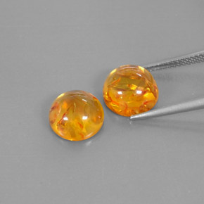 캐럿 천연 옐로우 오렌지 호박 보석, 투명한, 9.60 mm, 투명/반투명