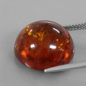 6.10캐럿 천연 오렌지 호박, 투명한, 15.98 mm, 투명/반투명