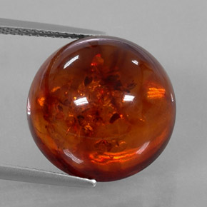 6.14캐럿 천연 오렌지 호박, 투명한, 15.97 mm, 투명/반투명