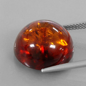 6.14캐럿 천연 오렌지 호박, 투명한, 15.97 mm, 투명/반투명