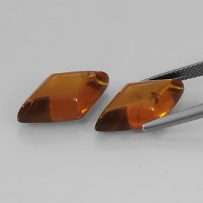 캐럿 천연 옐로우 오렌지 호박 보석, 투명한, 19.4×10.7 mm, 투명/반투명