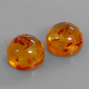 캐럿 천연 옐로우 오렌지 호박 보석, 투명한, 9.53 mm, 투명/반투명