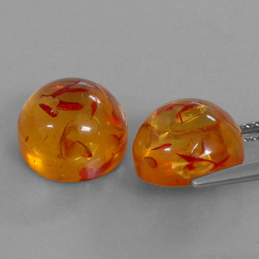 캐럿 천연 옐로우 오렌지 호박 보석, 투명한, 9.53 mm, 투명/반투명