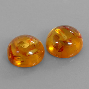 캐럿 천연 옐로우 오렌지 호박 보석, 투명한, 9.57 mm, 투명/반투명