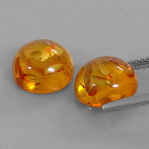 캐럿 천연 옐로우 오렌지 호박 보석, 투명한, 9.57 mm, 투명/반투명