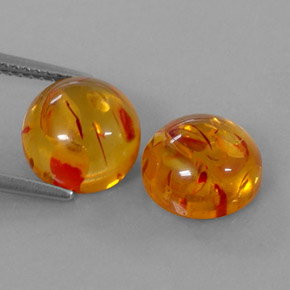 캐럿 천연 옐로우 오렌지 호박 보석, 투명한, 9.41 mm, 투명/반투명