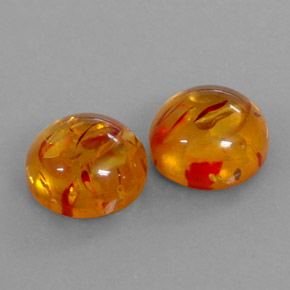 캐럿 천연 옐로우 오렌지 호박 보석, 투명한, 9.41 mm, 투명/반투명