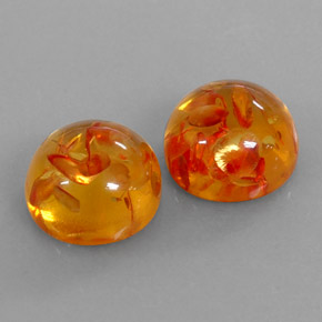 캐럿 천연 옐로우 오렌지 호박 보석, 투명한, 9.50 mm, 투명/반투명