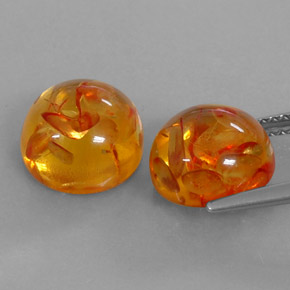 캐럿 천연 옐로우 오렌지 호박 보석, 투명한, 9.50 mm, 투명/반투명