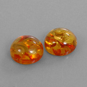 캐럿 천연 옐로우 오렌지 호박 보석, 투명한, 9.49 mm, 투명/반투명