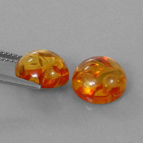 캐럿 천연 옐로우 오렌지 호박 보석, 투명한, 9.49 mm, 투명/반투명
