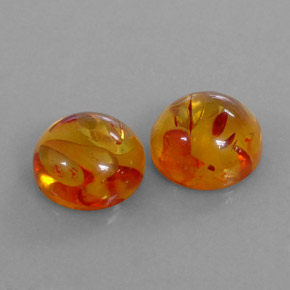 캐럿 천연 옐로우 오렌지 호박 보석, 투명한, 9.59 mm, 투명/반투명