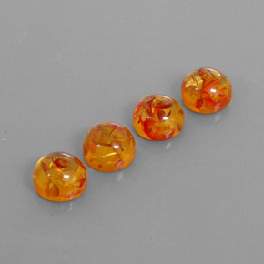 캐럿 천연 옐로우 오렌지 호박 보석, 투명한, 9.47 mm, 투명/반투명