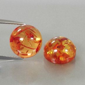 캐럿 천연 옐로우 오렌지 호박 보석, 투명한, 9.43 mm, 투명/반투명