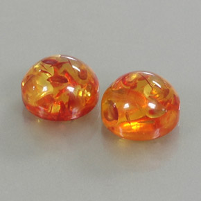 캐럿 천연 옐로우 오렌지 호박 보석, 투명한, 9.43 mm, 투명/반투명