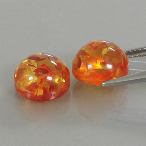 캐럿 천연 옐로우 오렌지 호박 보석, 투명한, 9.43 mm, 투명/반투명