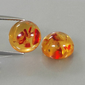 캐럿 천연 옐로우 오렌지 호박 보석, 투명한, 9.51 mm, 투명/반투명