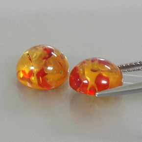 캐럿 천연 옐로우 오렌지 호박 보석, 투명한, 9.51 mm, 투명/반투명