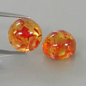 캐럿 천연 옐로우 오렌지 호박 보석, 투명한, 9.47 mm, 투명/반투명