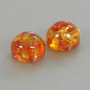 캐럿 천연 옐로우 오렌지 호박 보석, 투명한, 9.47 mm, 투명/반투명