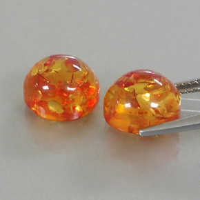 캐럿 천연 옐로우 오렌지 호박 보석, 투명한, 9.47 mm, 투명/반투명