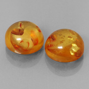 캐럿 천연 옐로우 오렌지 호박 보석, 투명한, 9.53 mm, 투명/반투명