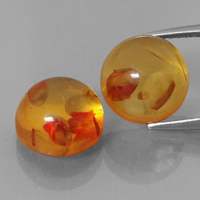 캐럿 천연 옐로우 오렌지 호박 보석, 투명한, 9.58 mm, 투명/반투명