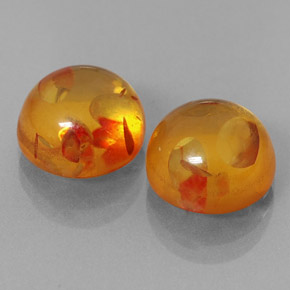 캐럿 천연 옐로우 오렌지 호박 보석, 투명한, 9.58 mm, 투명/반투명