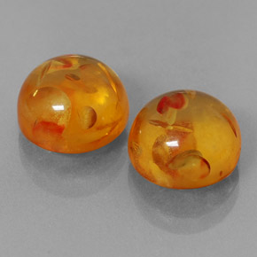 캐럿 천연 옐로우 오렌지 호박 보석, 투명한, 9.54 mm, 투명/반투명