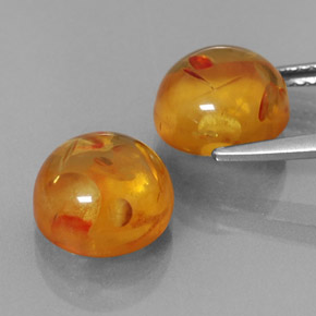 캐럿 천연 옐로우 오렌지 호박 보석, 투명한, 9.54 mm, 투명/반투명