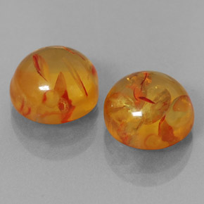 캐럿 천연 옐로우 오렌지 호박 보석, 투명한, 9.47 mm, 투명/반투명