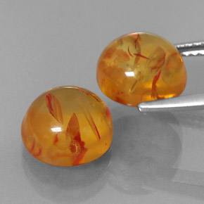 캐럿 천연 옐로우 오렌지 호박 보석, 투명한, 9.47 mm, 투명/반투명