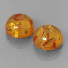 캐럿 천연 옐로우 오렌지 호박 보석, 투명한, 9.62 mm, 투명/반투명