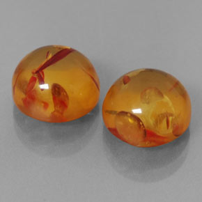 캐럿 천연 옐로우 오렌지 호박 보석, 투명한, 9.50 mm, 투명/반투명