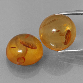 캐럿 천연 옐로우 오렌지 호박 보석, 투명한, 9.53 mm, 투명/반투명