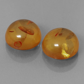 캐럿 천연 옐로우 오렌지 호박 보석, 투명한, 9.53 mm, 투명/반투명