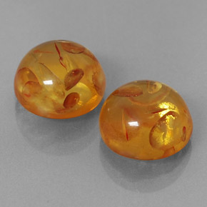 캐럿 천연 옐로우 오렌지 호박 보석, 투명한, 9.66 mm, 투명/반투명