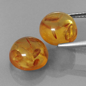 캐럿 천연 옐로우 오렌지 호박 보석, 투명한, 9.66 mm, 투명/반투명