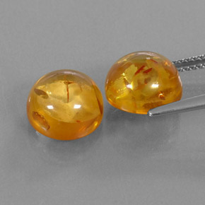 캐럿 천연 옐로우 오렌지 호박 보석, 투명한, 9.48 mm, 투명/반투명