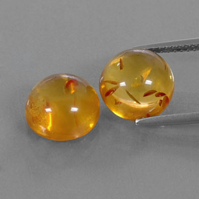 캐럿 천연 옐로우 오렌지 호박 보석, 투명한, 9.56 mm, 투명/반투명